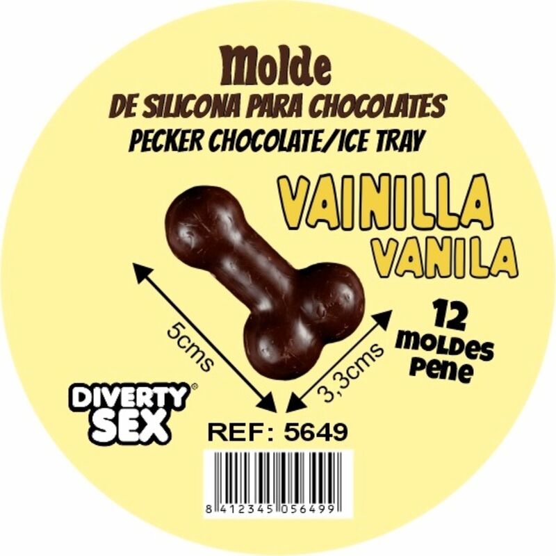 DIABLO PICANTE - STAMPO PER CIOCCOLATO CON 12 PENI IN SILICONE DA APPENDERE VANIGLIA DIABLO PICANTE - STAMPO PER CIOCCOLATO CON 12 PENI IN SILICONE DA APPENDERE VANIGLIA