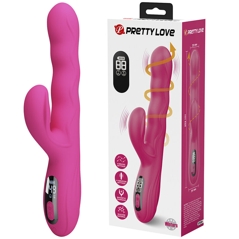 PRETTY LOVE - VIBRATORE A CONIGLIO MULTIFUNZIONE INVERNALE CON DISPLAY LED ROSA PRETTY LOVE - VIBRATORE A CONIGLIO MULTIFUNZIONE INVERNALE CON DISPLAY LED ROSA