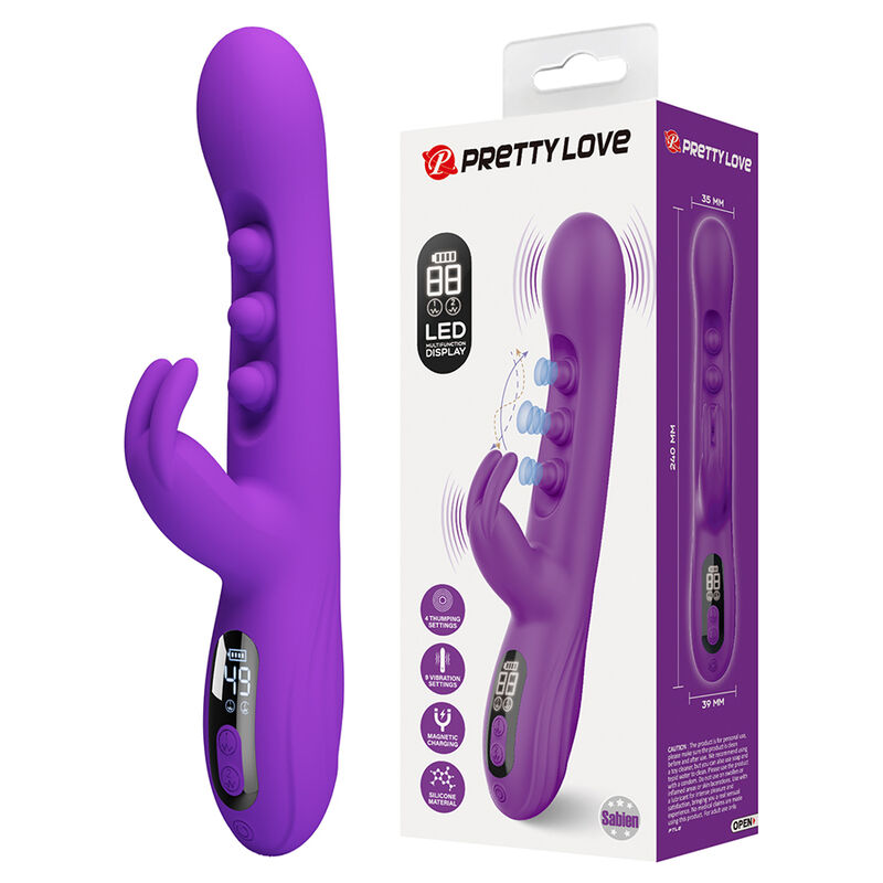 PRETTY LOVE - VIBRATORE A CONIGLIO SABIEN CON STIMOLAZIONE A PERCUSSIONE E LED VIOLA PRETTY LOVE - VIBRATORE A CONIGLIO SABIEN CON STIMOLAZIONE A PERCUSSIONE E LED VIOLA