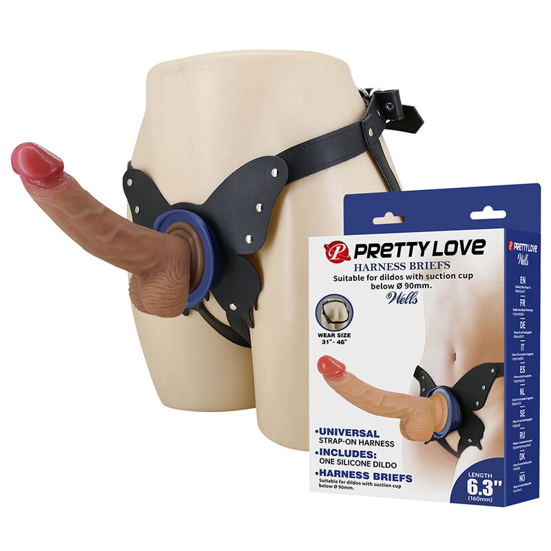 PRETTY LOVE - IMBRACATURA STRAP-ON YETI CON DILDO A VENTOSA PRETTY LOVE - IMBRACATURA STRAP-ON YETI CON DILDO A VENTOSA