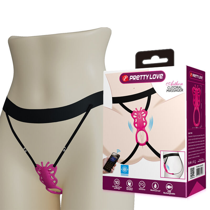 PRETTY LOVE - MASSAGGIATORE PER SVEGLIA CON APP A FORMA DI FARFALLA, ROSA PRETTY LOVE - MASSAGGIATORE PER SVEGLIA CON APP A FORMA DI FARFALLA, ROSA