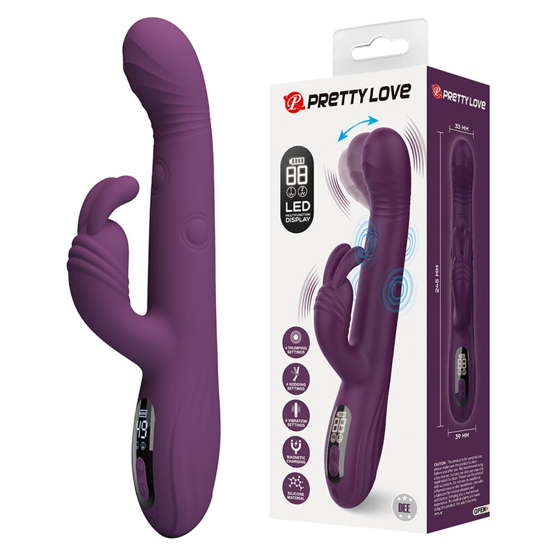 PRETTY LOVE - DEE VIBRATORE A CONIGLIO MULTIFUNZIONE OSCILLANTE E A PERCUSSIONE VIOLA PRETTY LOVE - DEE VIBRATORE A CONIGLIO MULTIFUNZIONE OSCILLANTE E A PERCUSSIONE VIOLA
