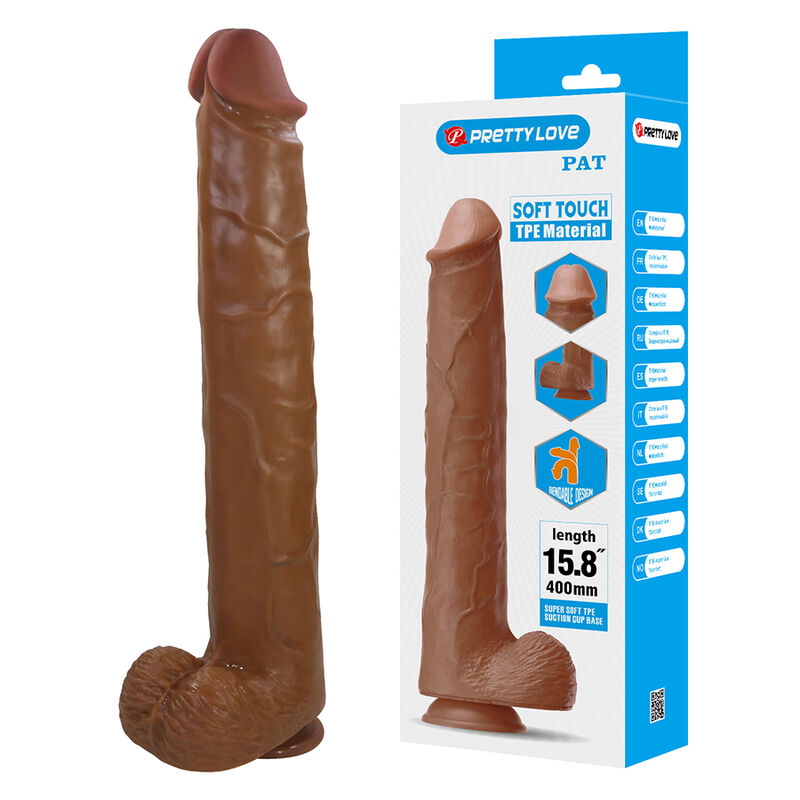 PRETTY LOVE - PAT DILDO FLESSIBILE REALISTICO CON VENTOSA 40 CM -Ø- 6 CM MARRONE PRETTY LOVE - PAT DILDO FLESSIBILE REALISTICO CON VENTOSA 40 CM -Ø- 6 CM MARRONE