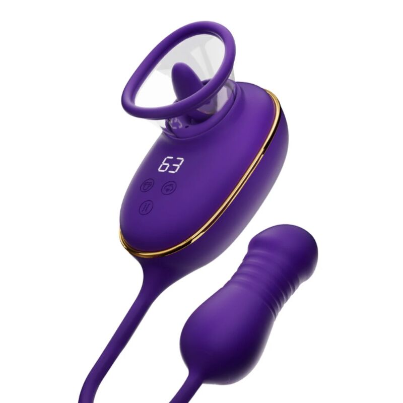 SHE.E.O - STRUMENTO DI ASPIRAZIONE CLITORIDEA CON EFFETTO LECCHIO E STIMOLATORE ANALE VIOLA SHE.E.O - STRUMENTO DI ASPIRAZIONE CLITORIDEA CON EFFETTO LECCHIO E STIMOLATORE ANALE VIOLA