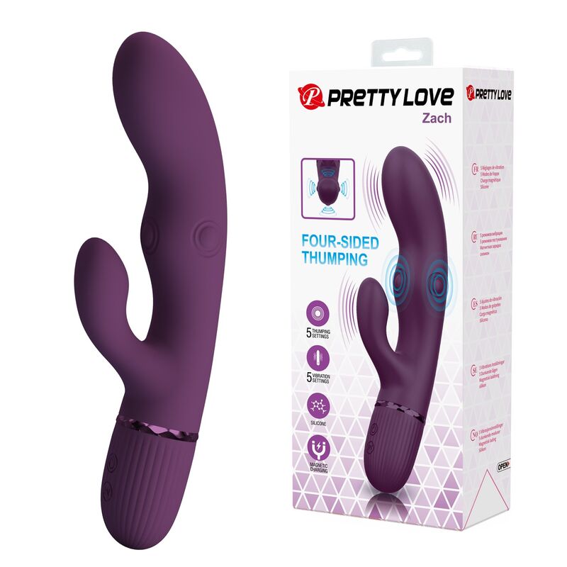 PRETTY LOVE - ZACH VIBRATORE A CONIGLIO RICARICABILE CON 5+5 FUNZIONI PRETTY LOVE - ZACH VIBRATORE A CONIGLIO RICARICABILE CON 5+5 FUNZIONI
