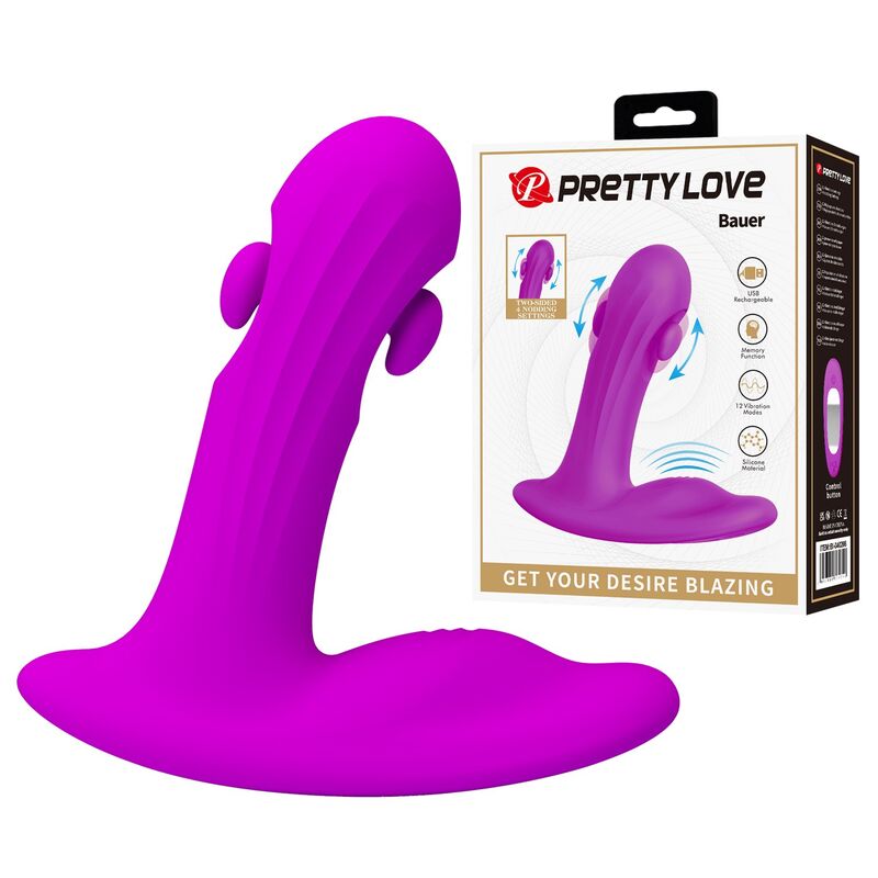 PRETTY LOVE - MASSAGGIATORE PROSTATICO RICARICABILE BAUER, 12 MODALITÀ, VIOLA PRETTY LOVE - MASSAGGIATORE PROSTATICO RICARICABILE BAUER, 12 MODALITÀ, VIOLA