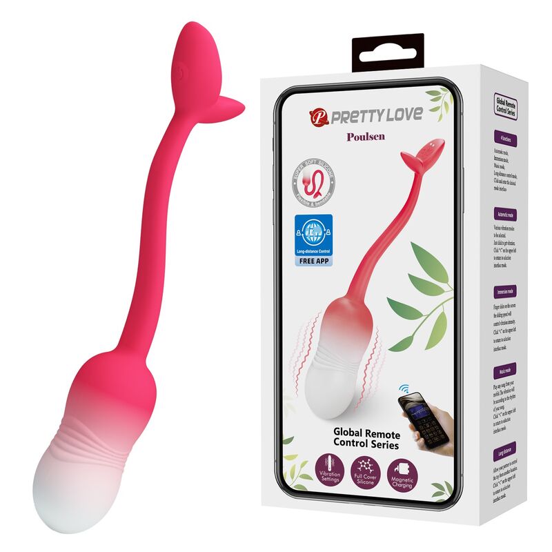 PRETTY LOVE - UOVO VIBRANTE CON CONTROLLO TRAMITE APP PULSEN, 12 FUNZIONI, RICARICABILE TRAMITE USB, ROSA PRETTY LOVE - UOVO VIBRANTE CON CONTROLLO TRAMITE APP PULSEN, 12 FUNZIONI, RICARICABILE TRAMITE USB, ROSA