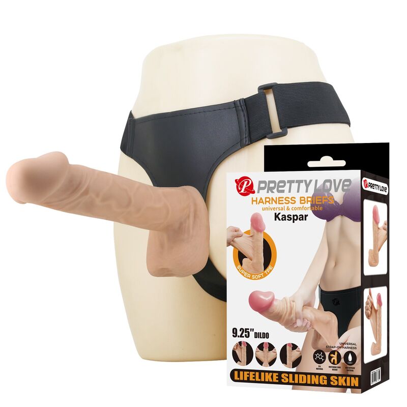 PRETTY LOVE - IMBRACATURA KASPAR CON DILDO FLESSIBILE 21 CM Ø 5 CM NATURALE PRETTY LOVE - IMBRACATURA KASPAR CON DILDO FLESSIBILE 21 CM Ø 5 CM NATURALE