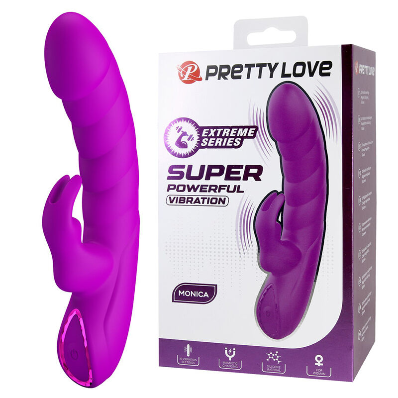 PRETTY LOVE - MONICA VIBRATORE RICARICABILE A DOPPIA STIMOLAZIONE DEL PUNTO G E DEL CLITORIDE, VIOLA PRETTY LOVE - MONICA VIBRATORE RICARICABILE A DOPPIA STIMOLAZIONE DEL PUNTO G E DEL CLITORIDE, VIOLA