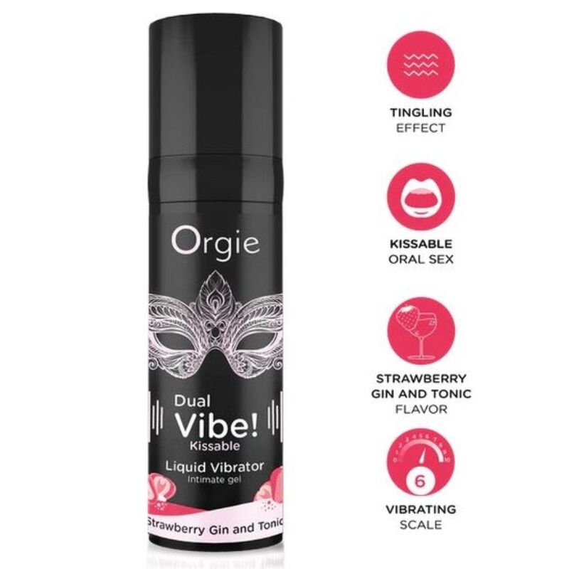 ORGIE - DOPPIA VIBRAZIONE! LIQUIDO VIBRANTE AL GUSTO DI GIN ALLA FRAGOLA E TONICO, 15 ML ORGIE - DOPPIA VIBRAZIONE! LIQUIDO VIBRANTE AL GUSTO DI GIN ALLA FRAGOLA E TONICO, 15 ML