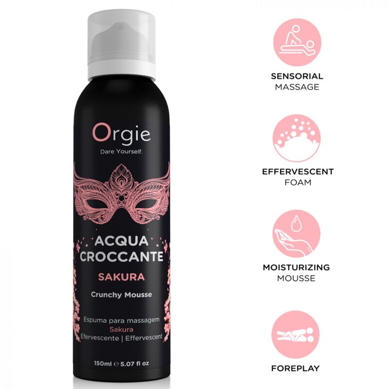 ORGIE - ACQUA CROCCANTE SAKURA MOUSSE DA MASSAGGIO CROCCANTE 150 ML ORGIE - ACQUA CROCCANTE SAKURA MOUSSE DA MASSAGGIO CROCCANTE 150 ML
