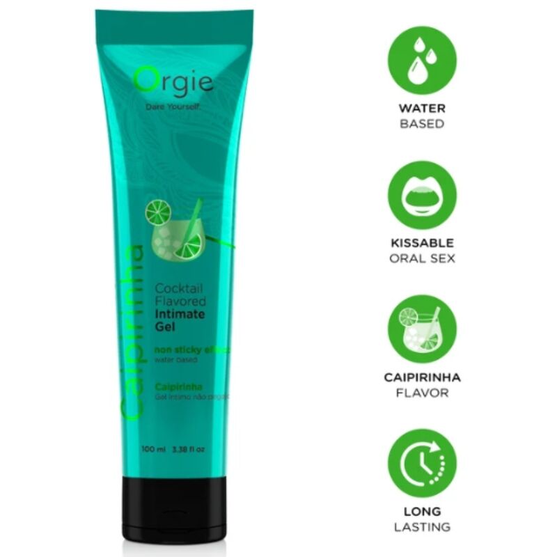 ORGIE - TUBO LUBRIFICANTE COCKTAIL CAIPIRINHA BACIABILE GEL INTIMO A BASE DE ACQUA 100 ML ORGIE - TUBO LUBRIFICANTE COCKTAIL CAIPIRINHA BACIABILE GEL INTIMO A BASE DE ACQUA 100 ML