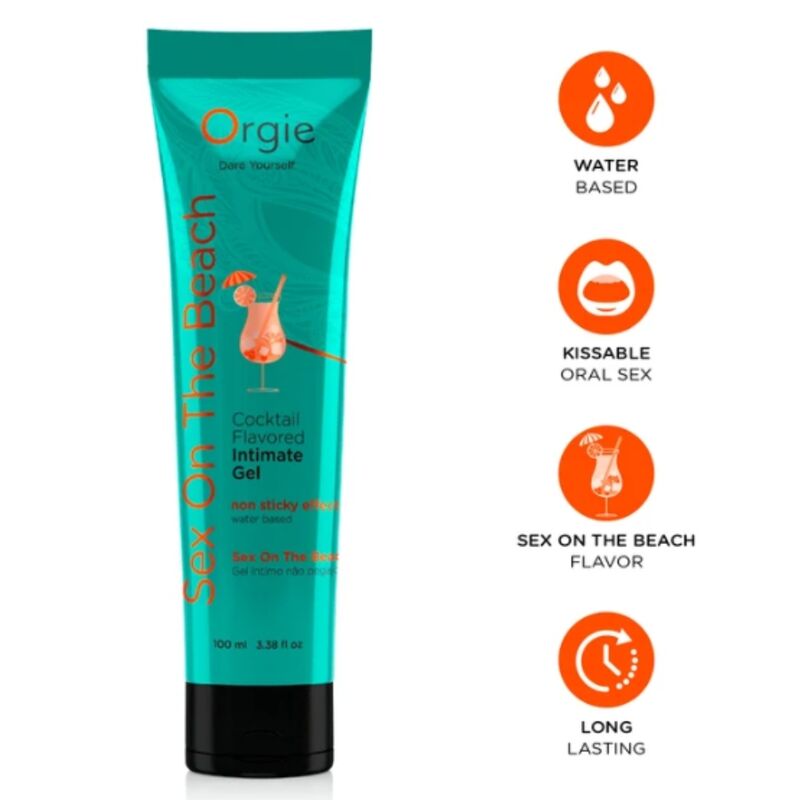 ORGIE - TUBO LUBRIFICANTE COCKTAIL SESSO IN SPIAGGIA GEL INTIMO BACIABILE A BASE DE ACQUA 100 ML ORGIE - TUBO LUBRIFICANTE COCKTAIL SESSO IN SPIAGGIA GEL INTIMO BACIABILE A BASE DE ACQUA 100 ML
