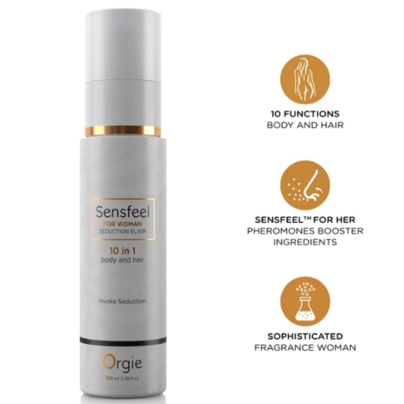 ORGIE - ELISIR DI SEDUZIONE 10 IN 1 PER CORPO E CAPELLI 100 ML PER UNA FELICITÀ DONNE ORGIE - ELISIR DI SEDUZIONE 10 IN 1 PER CORPO E CAPELLI 100 ML PER UNA FELICITÀ DONNE