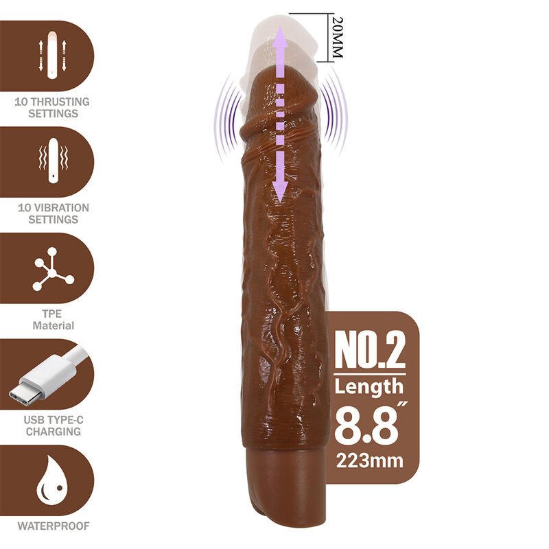 PRETTY LOVE - KESSLER DILDO VIBRANTE REALISTICO CON 10 MODALITÀ DI VIBRAZIONE E 10 ROTAZIONI, 22 CM, MARRONE PRETTY LOVE - KESSLER DILDO VIBRANTE REALISTICO CON 10 MODALITÀ DI VIBRAZIONE E 10 ROTAZIONI, 22 CM, MARRONE