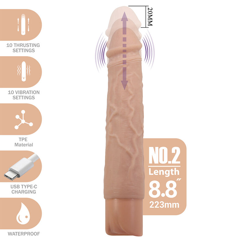 PRETTY LOVE - KESSLER DILDO VIBRANTE REALISTICO CON 10 MODALITÀ DI VIBRAZIONE E 10 ROTAZIONI, 22 CM NATURALE PRETTY LOVE - KESSLER DILDO VIBRANTE REALISTICO CON 10 MODALITÀ DI VIBRAZIONE E 10 ROTAZIONI, 22 CM NATURALE