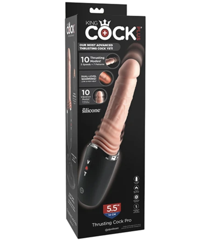 KING COCK PLUS - DILDO IN SILICONE PRO CON PROTEZIONE, VIBRAZIONE E LUCE RISCALDANTE, 12,7 CM KING COCK PLUS - DILDO IN SILICONE PRO CON PROTEZIONE, VIBRAZIONE E LUCE RISCALDANTE, 12,7 CM