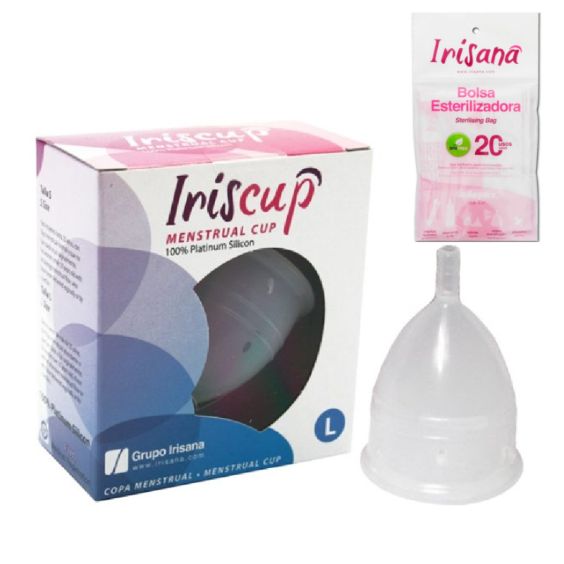 IRISCUP - COPPA MESE GRANDE ROSA + SACCHETTO STERILIZZATORE GRATUITO