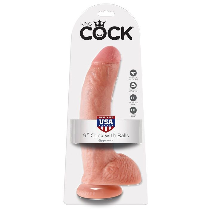 KING COCK - 9 DILDO FLESH CON SFERE 22.9 CM