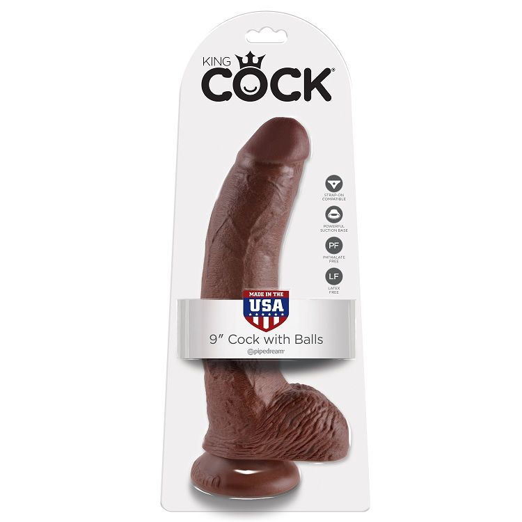 KING COCK - 9 DILDO MARRONE CON SFERE 22.9 CM KING COCK - 9 DILDO MARRONE CON SFERE 22.9 CM
