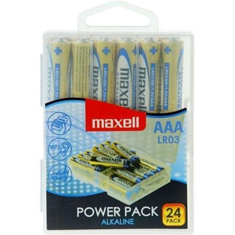 MAXELL - PACCO BATTERIE ALCALINE AAA LR03 * 24 BATTERIE