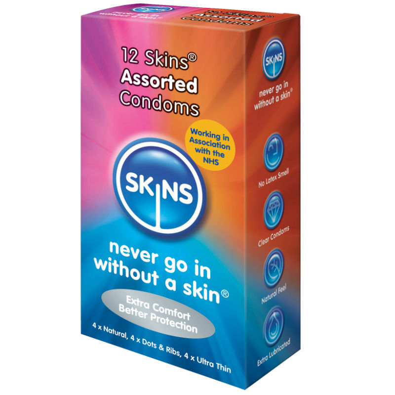 SKINS - PELLI PRESERVATIVI ASSORTITI 12 PACK