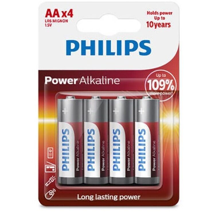 PHILIPS POWER BATTERIA ALCALINA AA LR6 BLISTER * 4