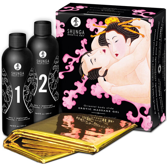 SHUNGA - GEL DA MASSAGGIO EROTICO CORPO A CORPO FRAGOLE E CAVA