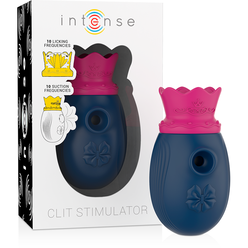 INTENSE - STIMOLATORE CLITORIDEO 10 MODALITÀ DI ONDE STIMOLANTI E LECCATURE - BLU INTENSE - STIMOLATORE CLITORIDEO 10 MODALITÀ DI ONDE STIMOLANTI E LECCATURE - BLU