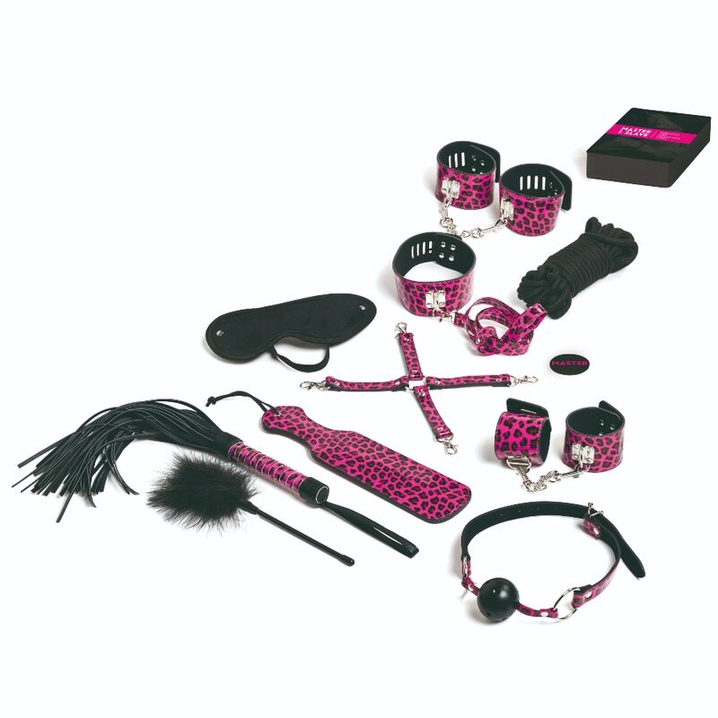 TEASE  PLEASE - SET 13 ACCESSORI BONDAGE MAGENTA