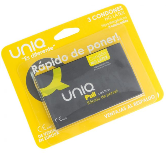 UNIQ - PRESERVATIVO SENZA LATTICE PULL CON STRISCE 3 UNITÀ