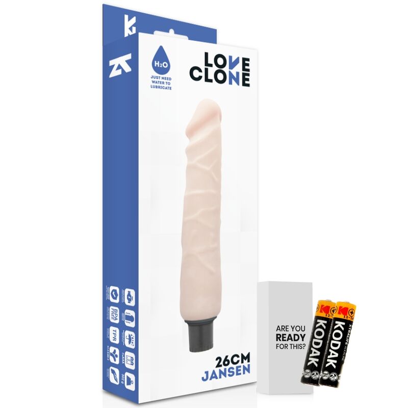 LOVECLONE - VIBRATORE AUTOLUBRIFICANTE JANSEN 26 CM -O- 4.2 CM