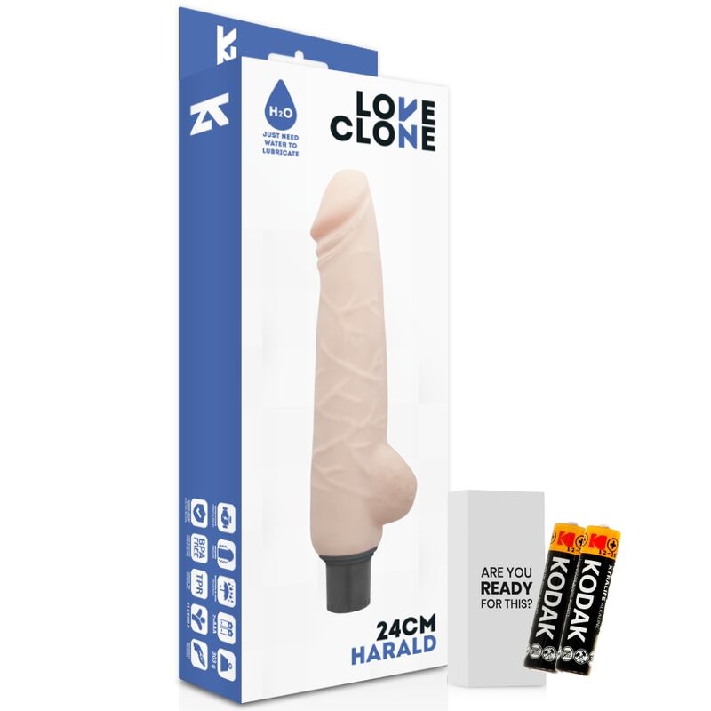 LOVECLONE - VIBRATORE HARALD AUTOLUBRIFICANTE 24 CM -O- 4 CM